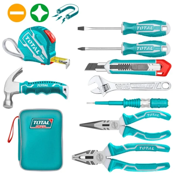 Kit de Herramientas Manuales 9 Piezas Total Tools Kit de Herramientas Manuales 9 Piezas Total Tools