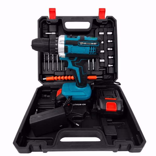 Taladro Percutor Inalámbrico 2 Baterías Maleta Y Accesorios